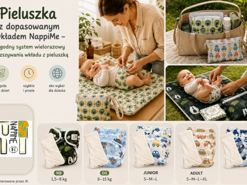Pieluszka z dopasowanym wkładem NappiMe – wygodny system wielorazowy bez zszywania wkładu z pieluszką